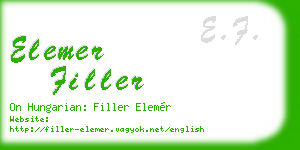 elemer filler business card